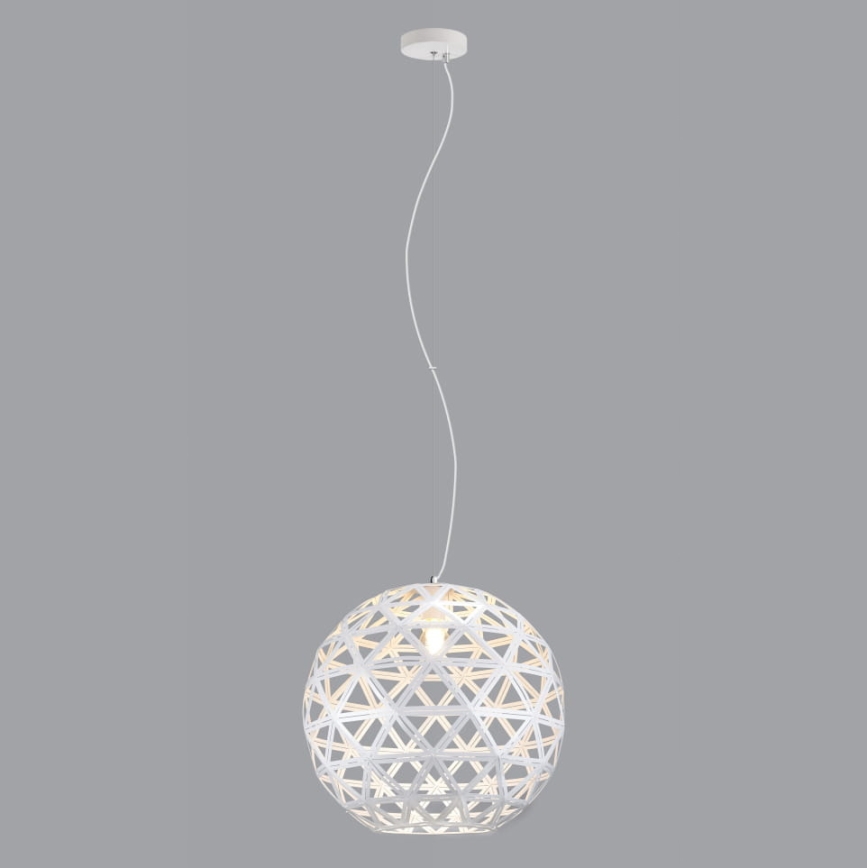Lestenec na vrvici FROZEN 1xE27/60W/230V pr. 50 cm bela