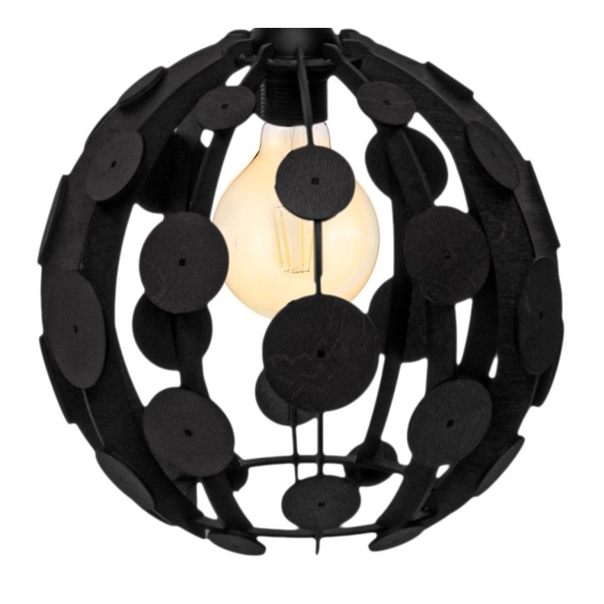 Lestenec na vrvici GAIA 1xE27/60W/230V črno/rjav diameter 18 cm