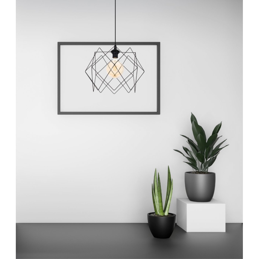 Lestenec na vrvici GALL 1xE27/60W/230V črn