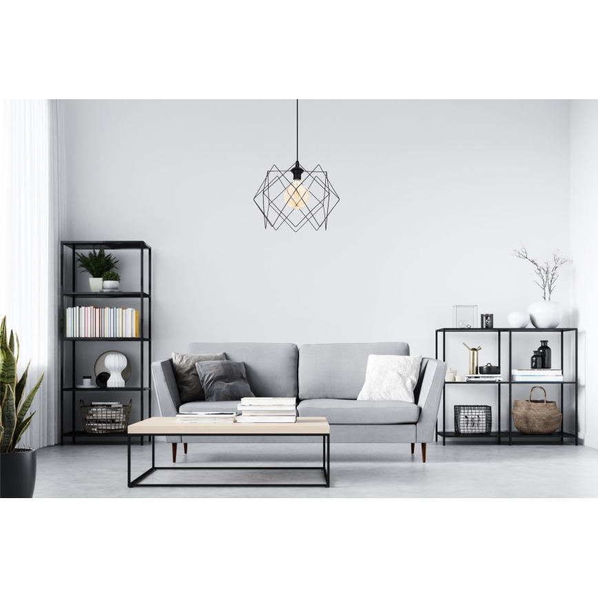 Lestenec na vrvici GALL 1xE27/60W/230V črn