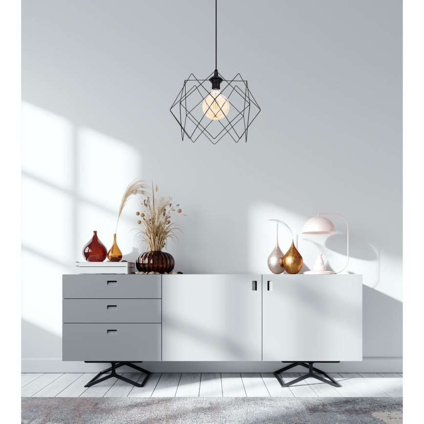 Lestenec na vrvici GALL 1xE27/60W/230V črn