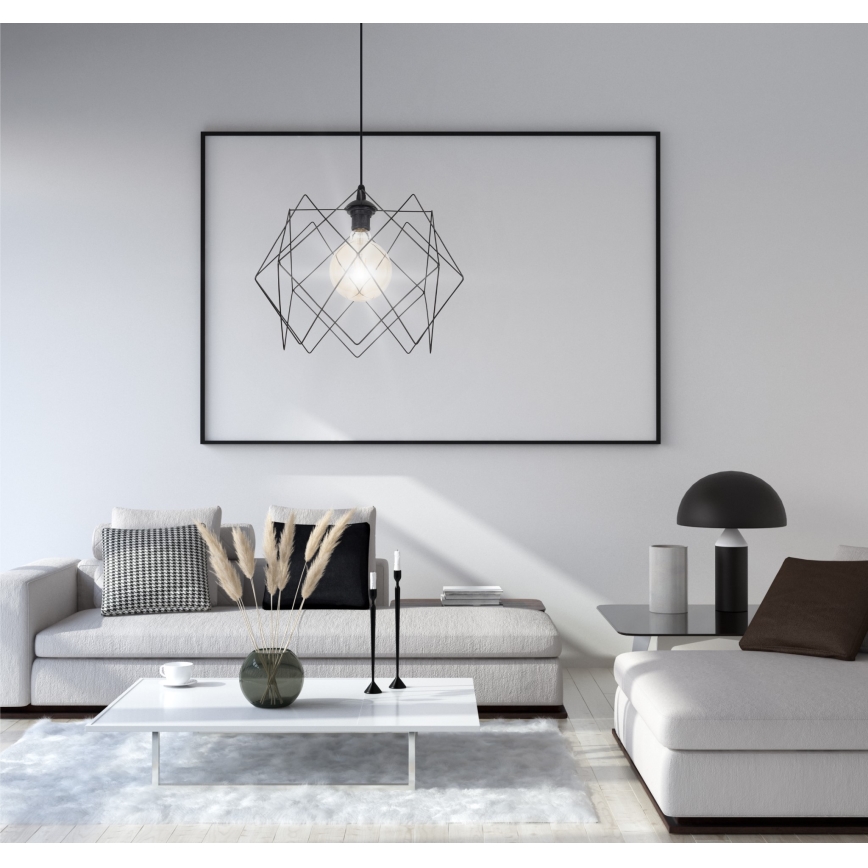 Lestenec na vrvici GALL 1xE27/60W/230V črn