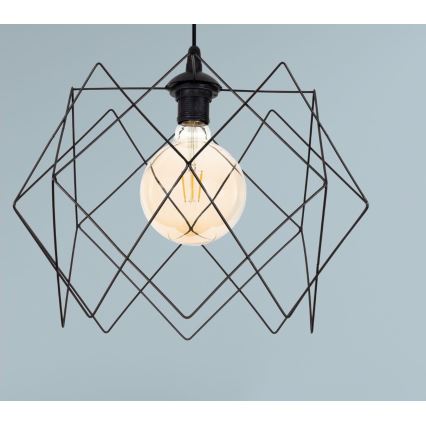 Lestenec na vrvici GALL 1xE27/60W/230V črn