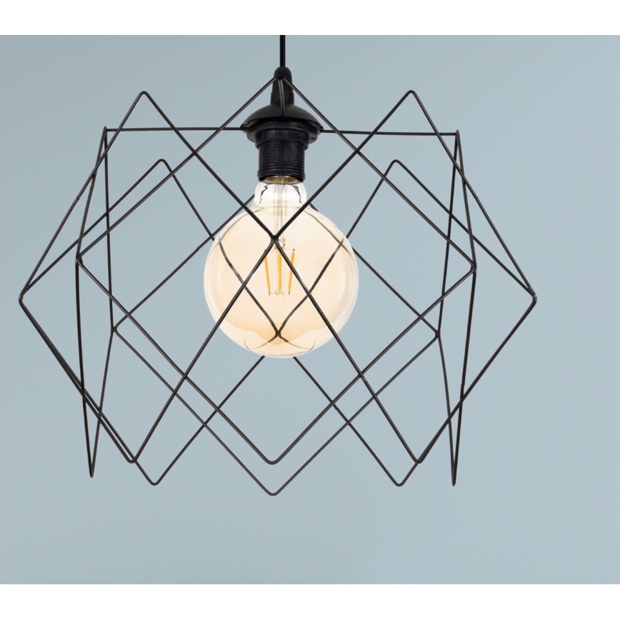 Lestenec na vrvici GALL 1xE27/60W/230V črn