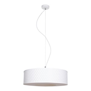 Lestenec na vrvici GARDA 1xE27/60W/230V pr. 40 cm bela