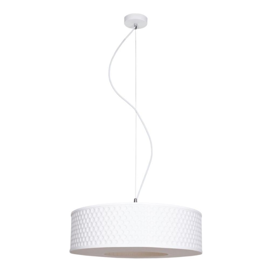 Lestenec na vrvici GARDA 1xE27/60W/230V pr. 40 cm bela