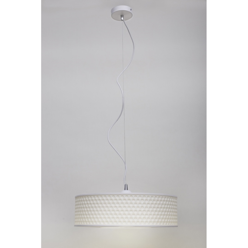 Lestenec na vrvici GARDA 1xE27/60W/230V pr. 40 cm bela