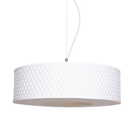 Lestenec na vrvici GARDA 1xE27/60W/230V pr. 40 cm bela