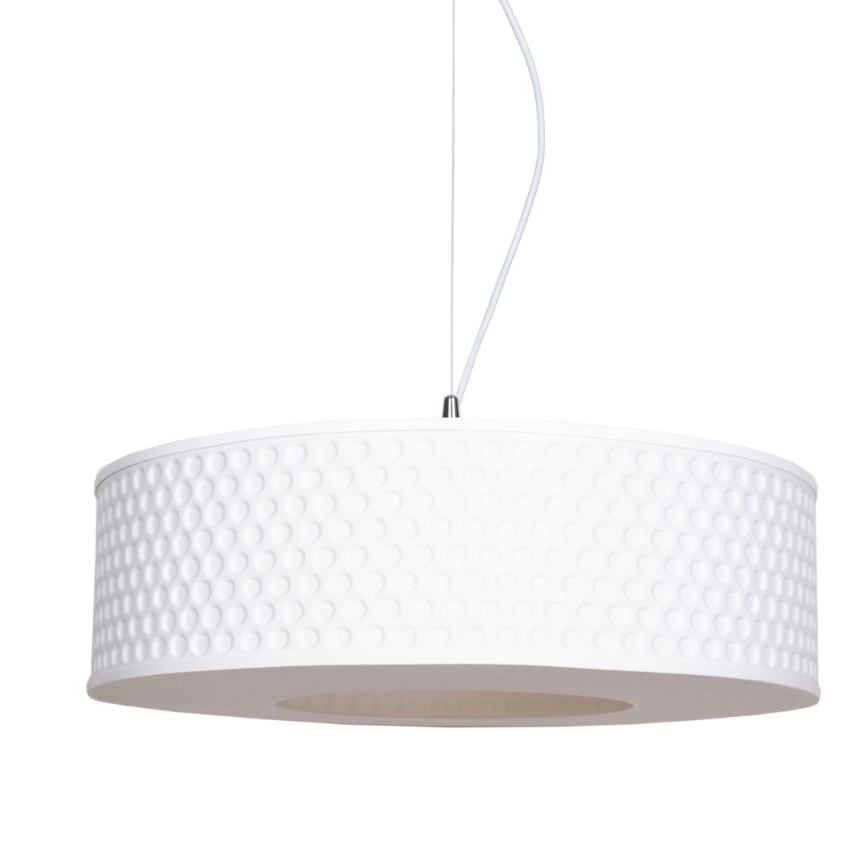 Lestenec na vrvici GARDA 1xE27/60W/230V pr. 40 cm bela