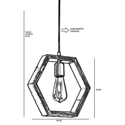 Lestenec na vrvici GEOMETRIK 1xE27/60W/230V