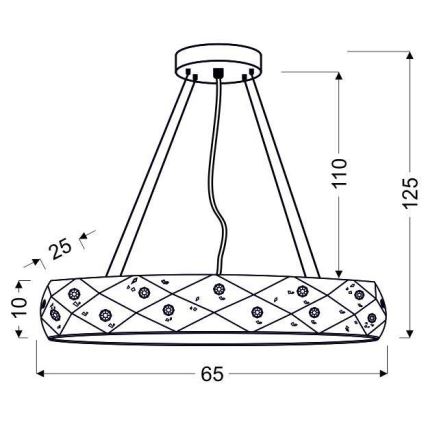 Lestenec na vrvici GLANCE 5xG9/40W/230V