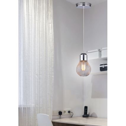 Lestenec na vrvici GLIVA 1xE27/60W/230V