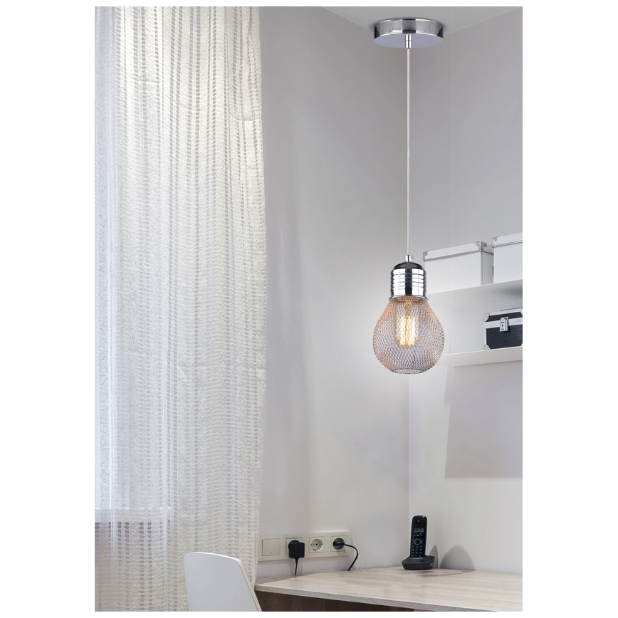 Lestenec na vrvici GLIVA 1xE27/60W/230V