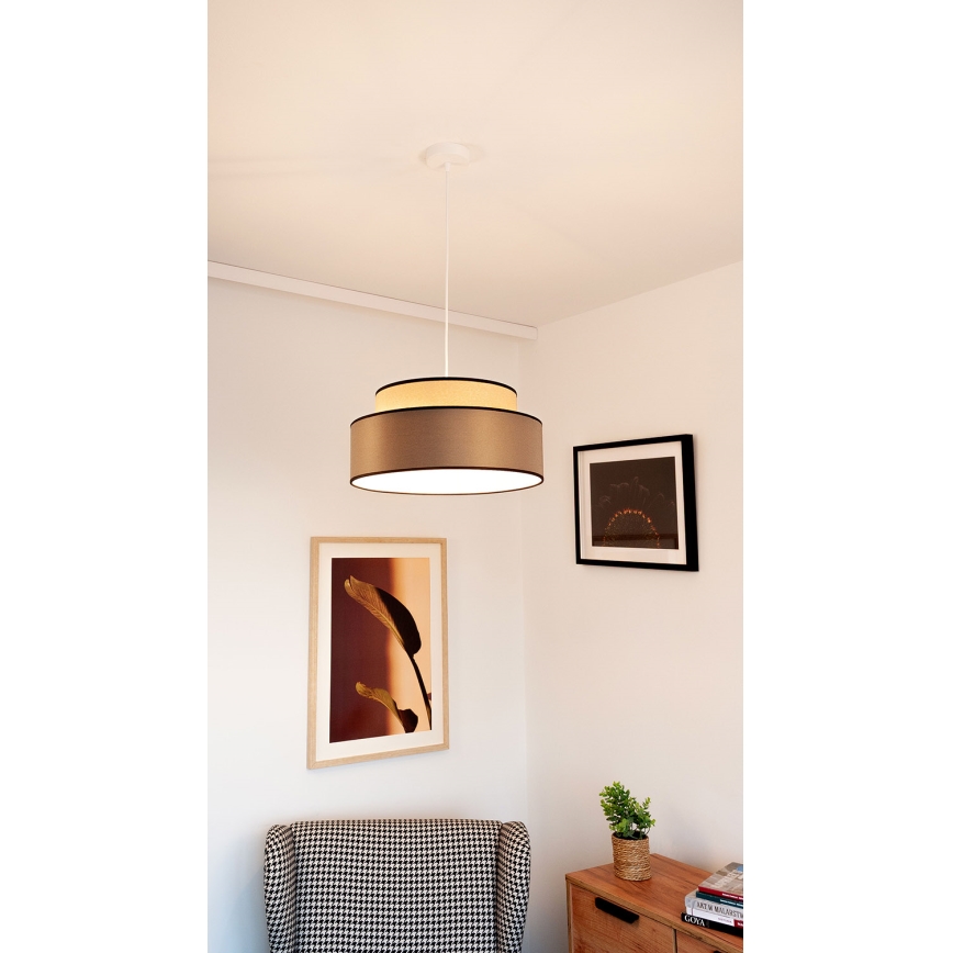 Lestenec na vrvici GRACE 1xE27/60W/230V bež/rjava