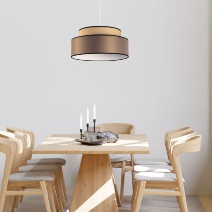 Lestenec na vrvici GRACE 1xE27/60W/230V bež/rjava