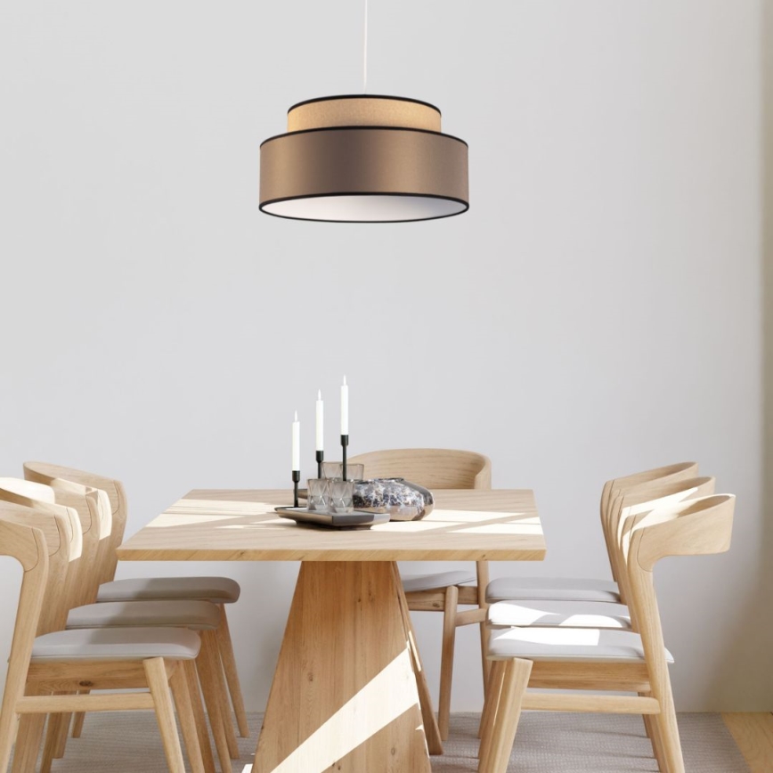 Lestenec na vrvici GRACE 1xE27/60W/230V bež/rjava
