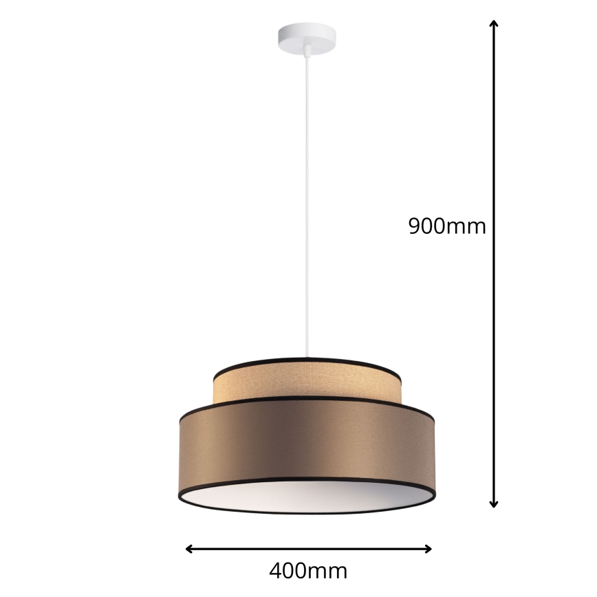 Lestenec na vrvici GRACE 1xE27/60W/230V bež/rjava