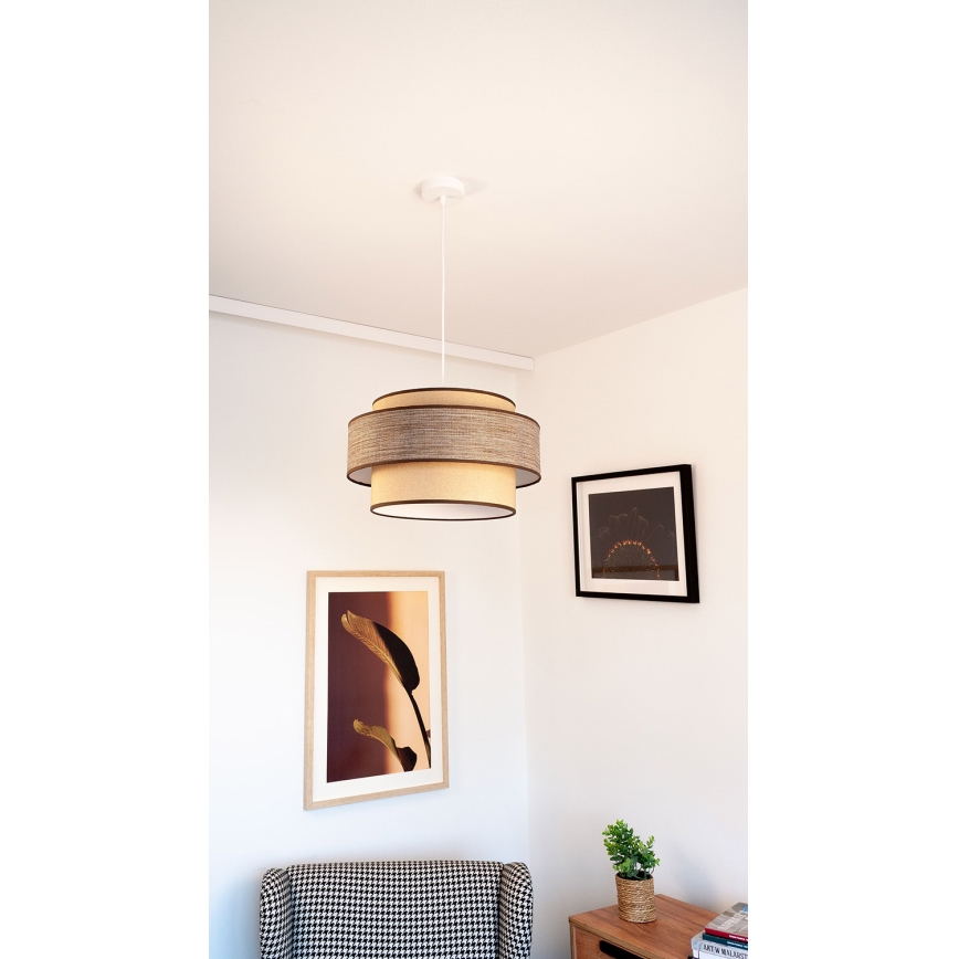 Lestenec na vrvici GRACE 1xE27/60W/230V bež/rjava