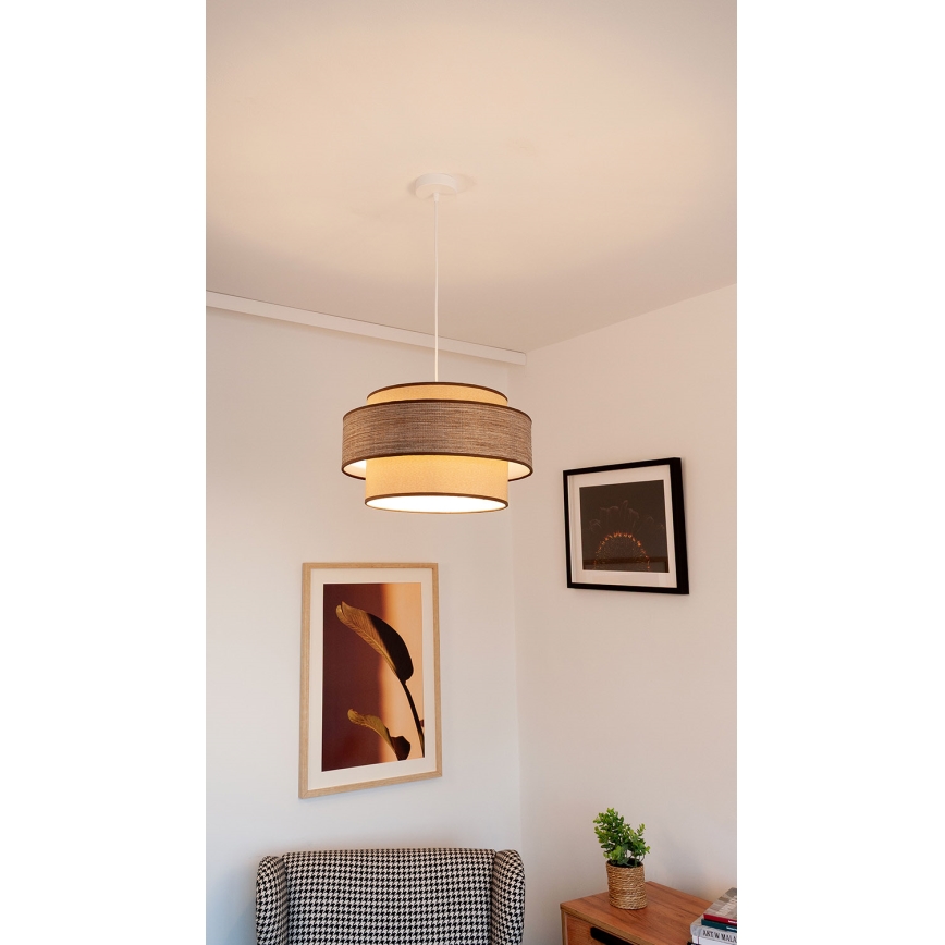 Lestenec na vrvici GRACE 1xE27/60W/230V bež/rjava
