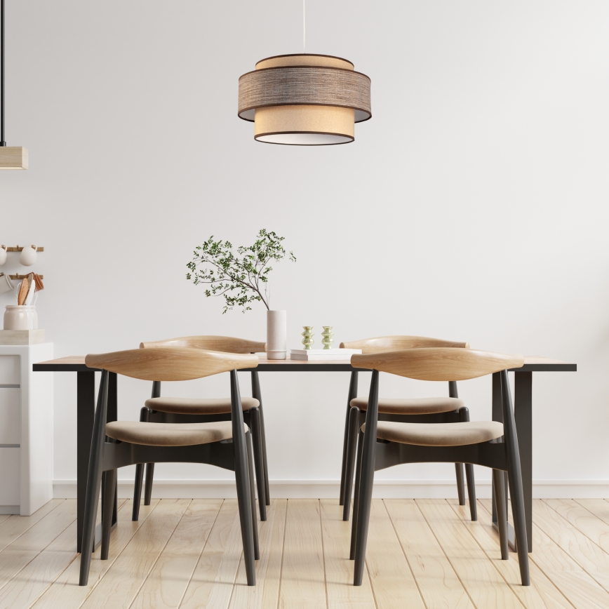 Lestenec na vrvici GRACE 1xE27/60W/230V bež/rjava