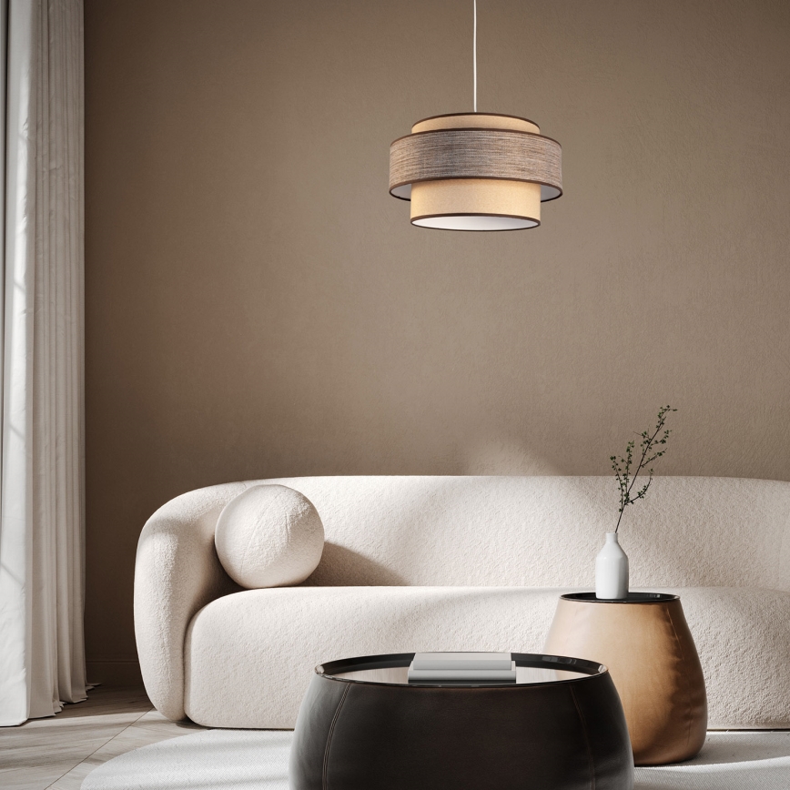 Lestenec na vrvici GRACE 1xE27/60W/230V bež/rjava