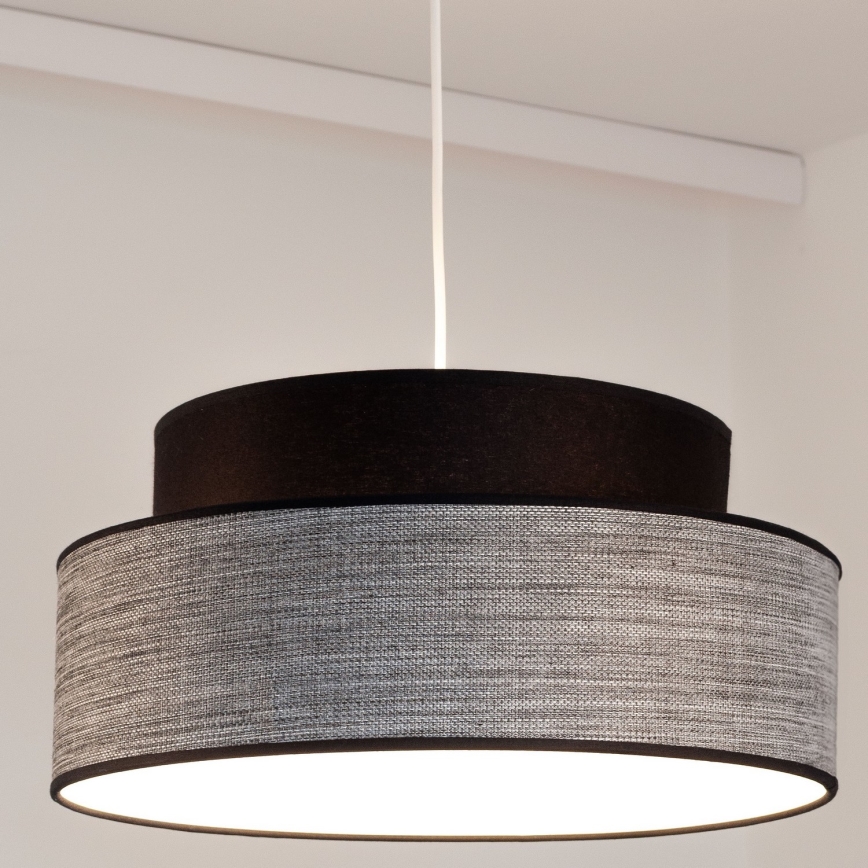 Lestenec na vrvici GRACE 1xE27/60W/230V črna/siva