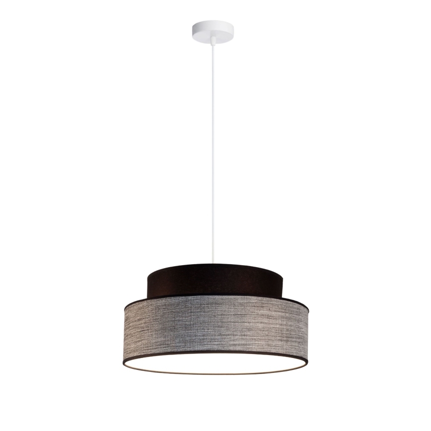 Lestenec na vrvici GRACE 1xE27/60W/230V črna/siva