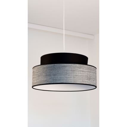 Lestenec na vrvici GRACE 1xE27/60W/230V črna/siva