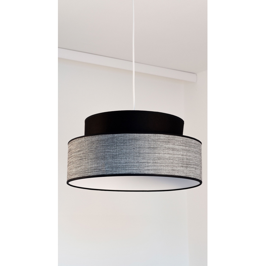 Lestenec na vrvici GRACE 1xE27/60W/230V črna/siva