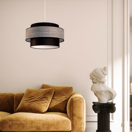 Lestenec na vrvici GRACE 1xE27/60W/230V črna/siva