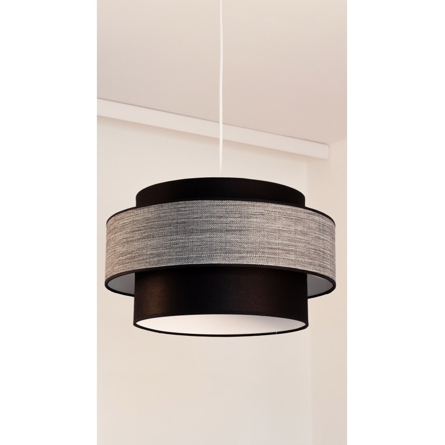 Lestenec na vrvici GRACE 1xE27/60W/230V črna/siva