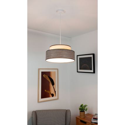 Lestenec na vrvici GRACE 1xE27/60W/230V krem barva/rjava