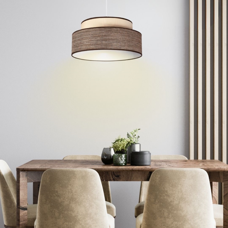 Lestenec na vrvici GRACE 1xE27/60W/230V krem barva/rjava