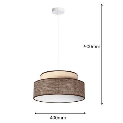 Lestenec na vrvici GRACE 1xE27/60W/230V krem barva/rjava
