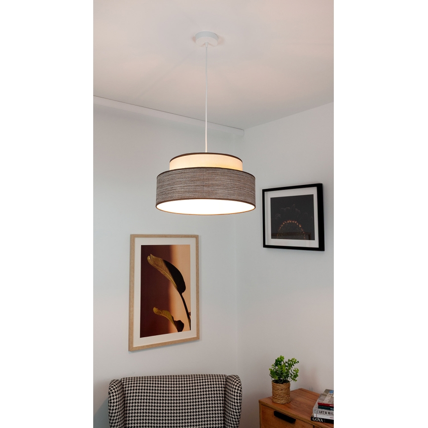 Lestenec na vrvici GRACE 1xE27/60W/230V pr. 40 cm krem barva/rjava