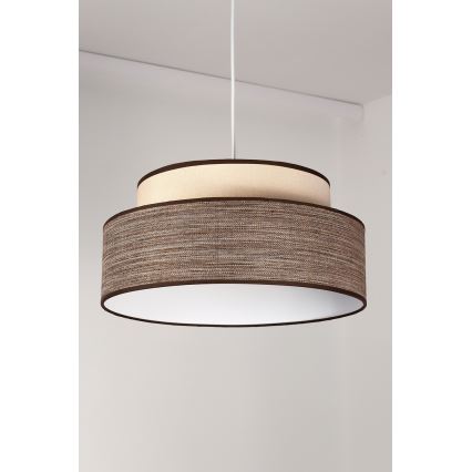 Lestenec na vrvici GRACE 1xE27/60W/230V pr. 40 cm krem barva/rjava