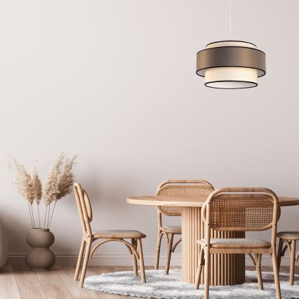 Lestenec na vrvici GRACE 1xE27/60W/230V pr. 40 cm krem barva/rjava
