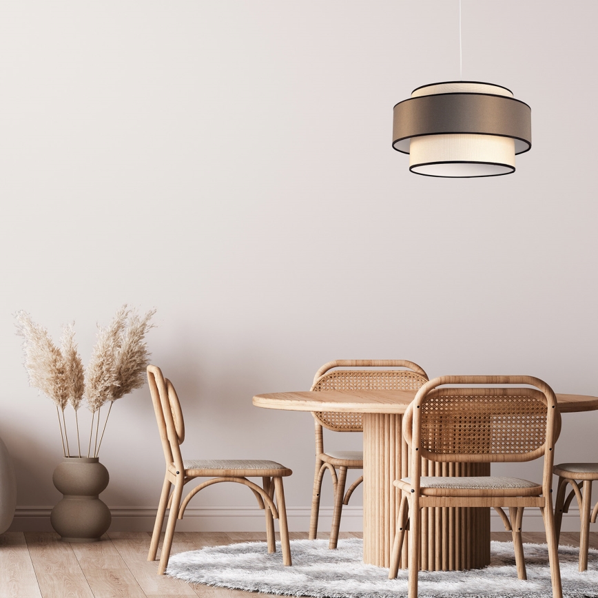 Lestenec na vrvici GRACE 1xE27/60W/230V pr. 40 cm krem barva/rjava