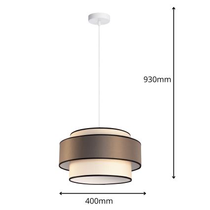 Lestenec na vrvici GRACE 1xE27/60W/230V pr. 40 cm krem barva/rjava