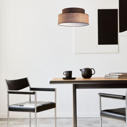 Lestenec na vrvici GRACE 1xE27/60W/230V pr. 40 cm rjava/bež