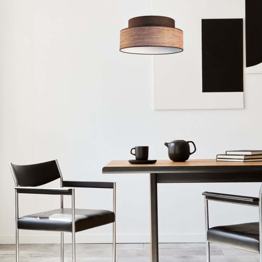 Lestenec na vrvici GRACE 1xE27/60W/230V pr. 40 cm rjava/bež