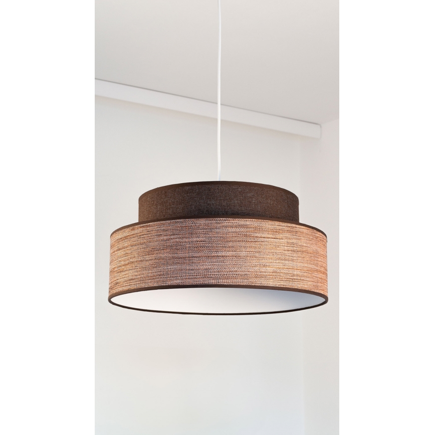 Lestenec na vrvici GRACE 1xE27/60W/230V pr. 40 cm rjava/bež