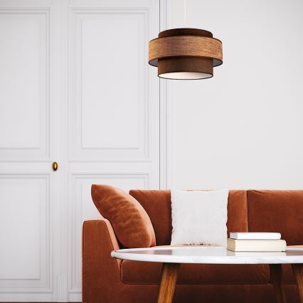 Lestenec na vrvici GRACE 1xE27/60W/230V pr. 40 cm rjava/bež