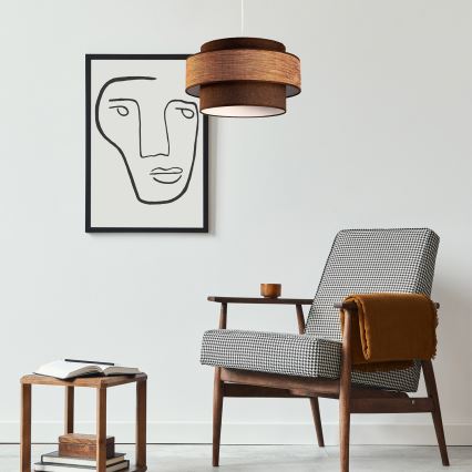 Lestenec na vrvici GRACE 1xE27/60W/230V pr. 40 cm rjava/bež