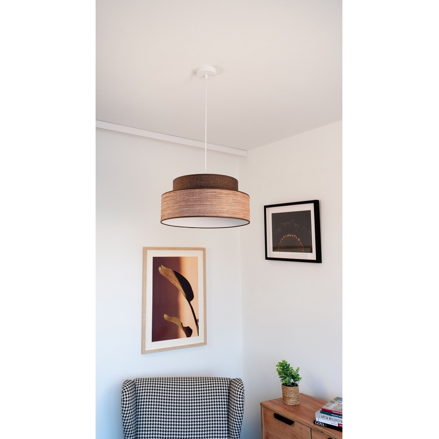Lestenec na vrvici GRACE 1xE27/60W/230V rjava/bež