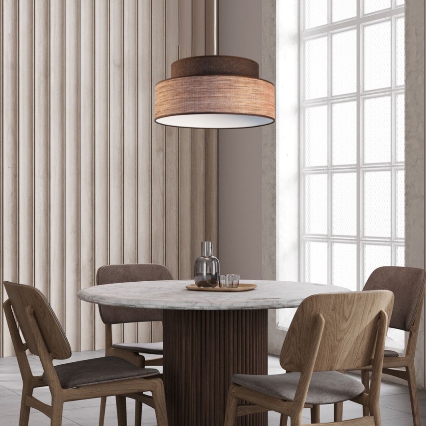 Lestenec na vrvici GRACE 1xE27/60W/230V rjava/bež