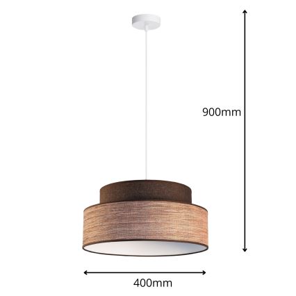 Lestenec na vrvici GRACE 1xE27/60W/230V rjava/bež