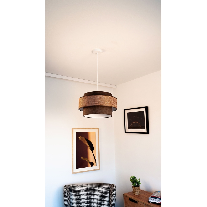 Lestenec na vrvici GRACE 1xE27/60W/230V rjava/bež