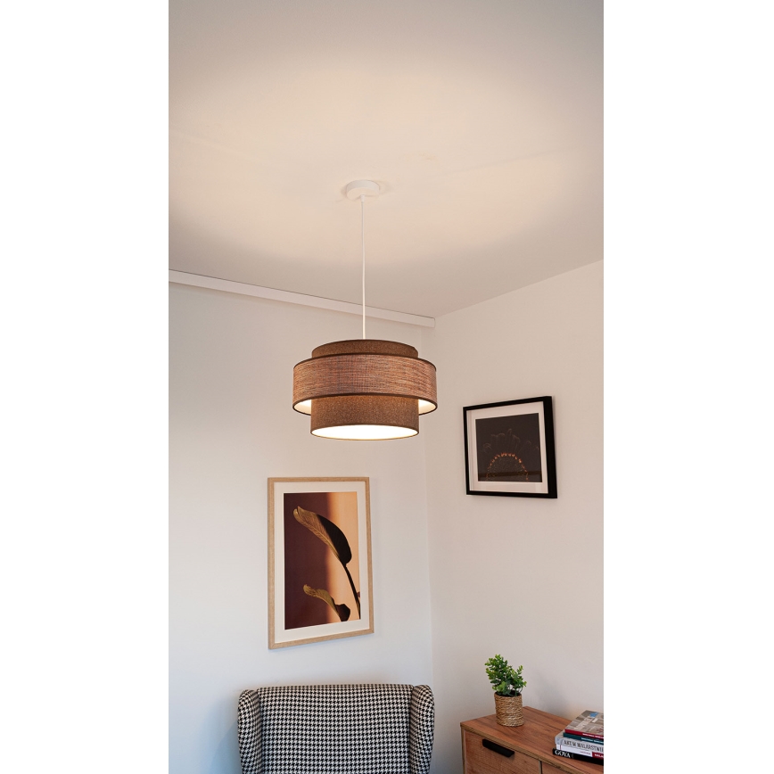 Lestenec na vrvici GRACE 1xE27/60W/230V rjava/bež