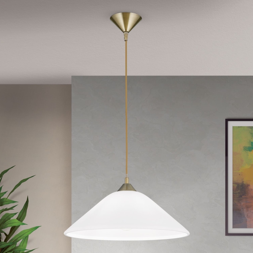 Lestenec na vrvici GRADO 1xE27/60W/230V pr. 40 cm medenina